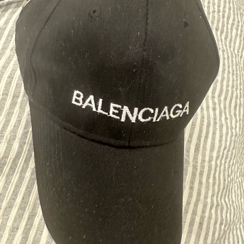 Balenciaga Classic Black Cap with White Logo